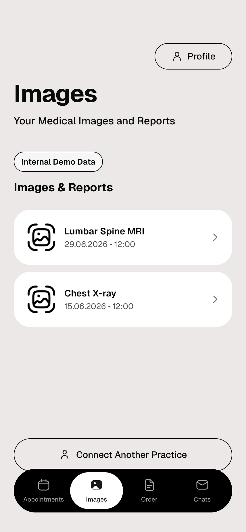 PACSY App: Übersicht der eigenen Untersuchungen